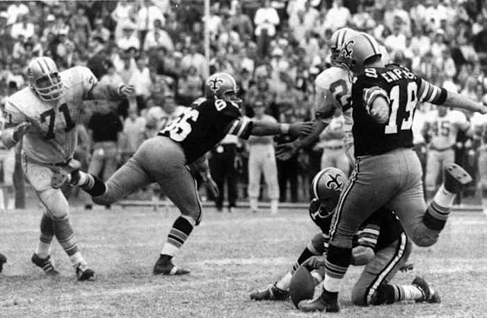 Dempsey's right foot was a source of pride for the hapless New Orleans Saints. (AP Photo/Files)